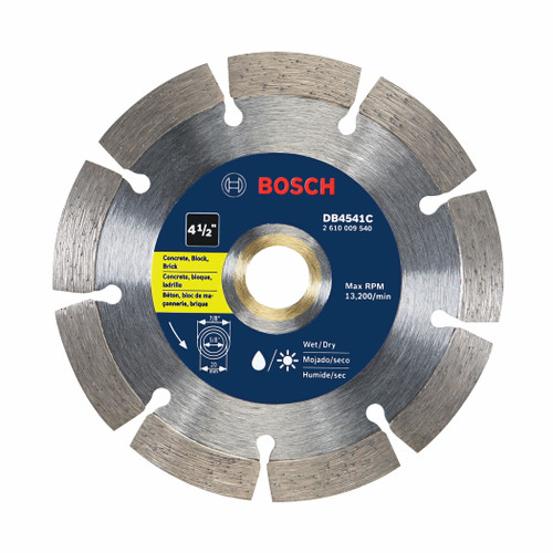 Bosch DB4541C 4-1/2 In. Premium Segmented Rim Diamond Blade for Universal Rough Cuts
