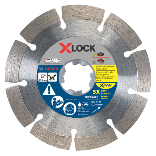 Bosch DBX541E 5 In. X-LOCK Xtreme Segmented Rim Diamond Blade