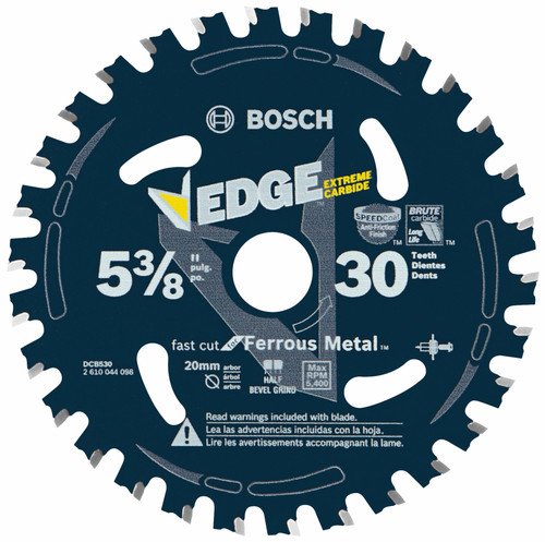 Bosch DCB530 5-3/8 In. 30 Tooth Edge Circular Saw Blade for Ferrous Metal Cutting