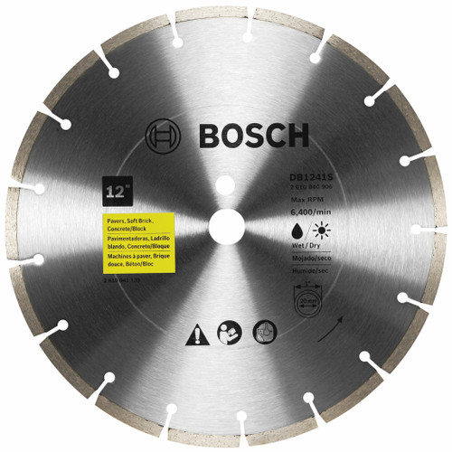 Bosch DB1241S 12 In. Standard Segmented Rim Diamond Blade for Universal Rough Cuts