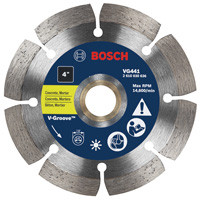 Bosch VG441 4 In. Segmented Rim V-Groove Diamond Blade for Universal Rough Cuts