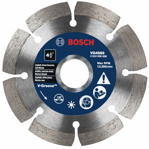 Bosch VG4565 4-1/2 In. Segmented Rim V-Groove Diamond Blade for Soft Material