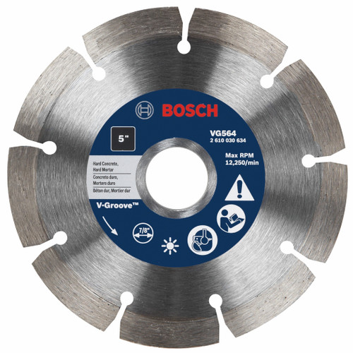 Bosch VG564 5 In. Segmented Rim V-Groove Diamond Blade for Hard Material