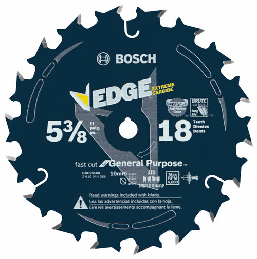 Bosch CBCL518A 5-3/8 In. 18 Tooth Edge Circular Saw Blade for Fast Cuts
