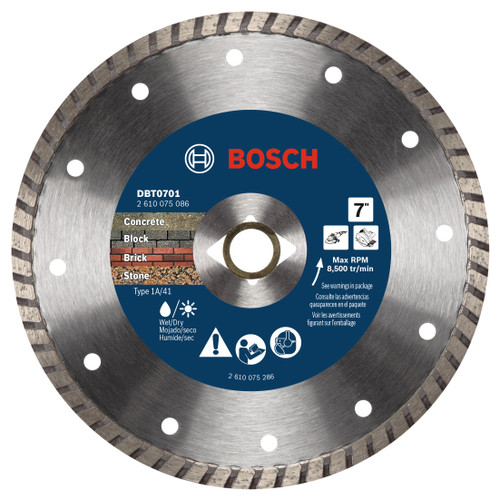 Bosch DBT0701 7 In. Turbo Rim Diamond Blade for Smooth Cuts