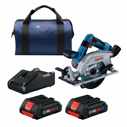 Bosch GKS18V-22LB25 18V Brushless Blade-Left 6-1/2 In. Circular Saw Kit with (2) CORE18V 4 Ah Advanced Power Batteries