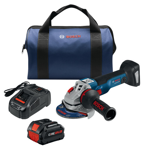 Bosch GWS18V-10B14 18V Brushless 4-1/2  5 In. Angle Grinder Kit with (1) CORE18V 8 Ah High Power Battery