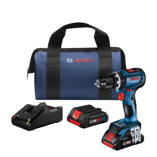 Bosch GSB18V-800CB24 1/2 In. Brushless Connected-Ready Hammer Drill/Driver Kit with (2) CORE18V 4 Ah Advanced Power Batteries
