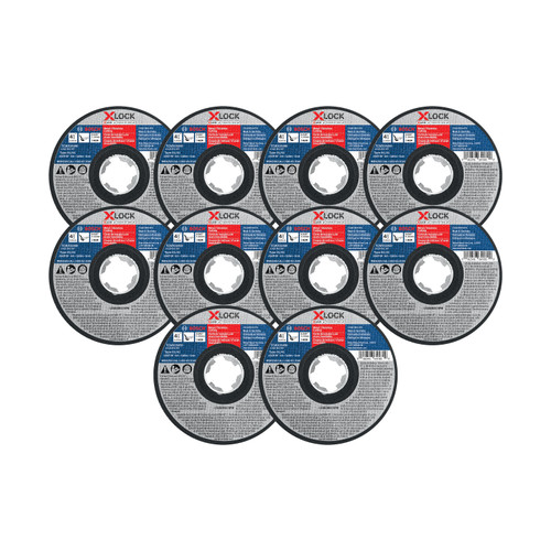 Bosch TCWX1S450P10 10 pc. 4-1/2 In. x .045 In. Type 1/41 X-LOCK Metal/Stainless Steel Fast Cutting Abrasive Wheel 60 Grit