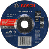 Bosch TCW27S600 6 In. 1/16 In. 7/8 In. Arbor Type 27A (ISO 42) 46 Grit Rapido Fast Metal/Stainless Cutting Abrasive Wheel