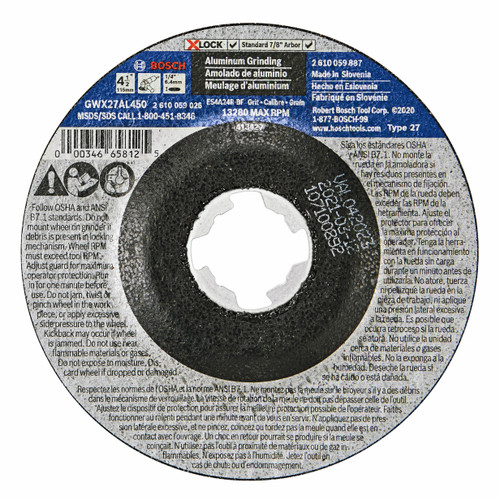 Bosch GWX27AL450 4-1/2 In. x 1/4 In. X-LOCK Arbor Type 27 24 Grit Metal Grinding Abrasive Wheel
