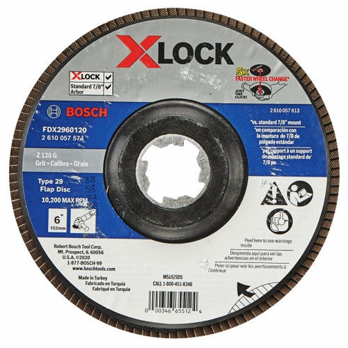 Bosch FDX2960120 6 In. X-LOCK Arbor Type 29 120 Grit Flap Disc