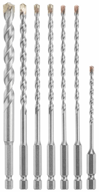 Bosch LBHXS7U 7 pc. Hex Shank Hammer Drill Masonry Bit Set