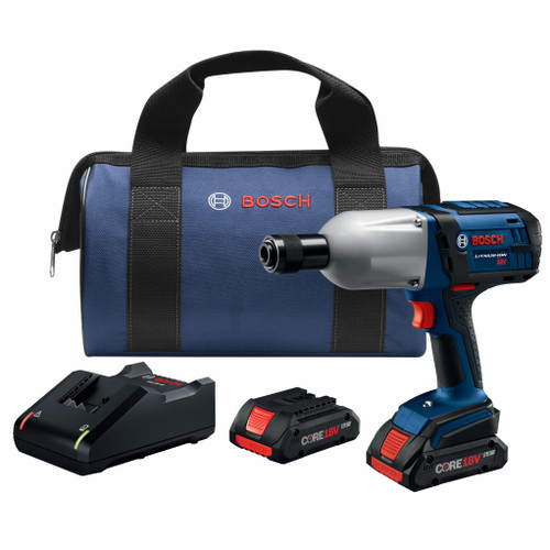 Bosch HTH182-B25 18V High-Torque Impact Wrench Kit with (2) CORE18V 4.0 Ah Compact Batteries