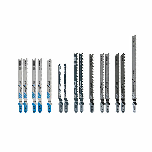 Bosch T15RC 15 pc. T-Shank Jig Saw Blade Set for Wood and Metal