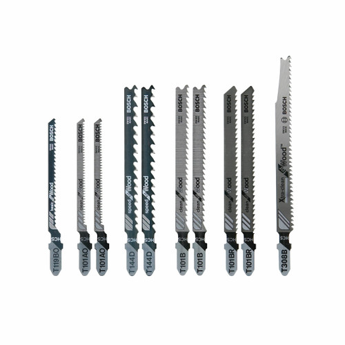 Bosch T10RC 10 pc. T-Shank Jig Saw Blade Set for Extra-Clean Wood Cutting
