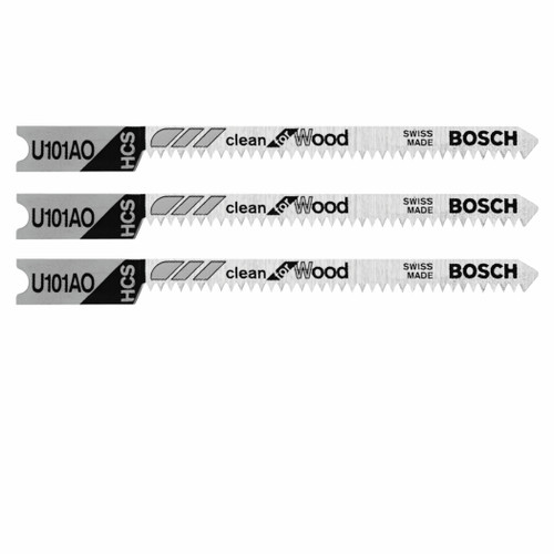 Bosch U101AO3 3 pc. 2-3/4 In. 20 TPI Clean for Wood U-shank Jig Saw Blades