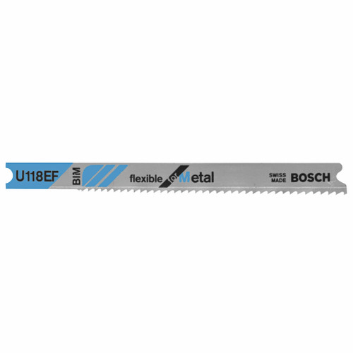 Bosch U118EF 5 pc. 3-1/8 In. 14-18 Progressive TPI Flexible for Metal U-shank Jig Saw Blades