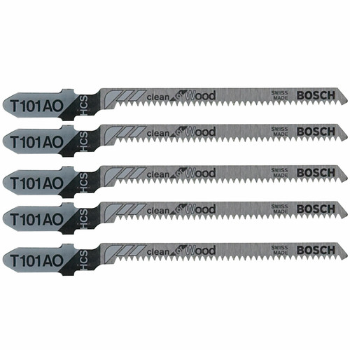 Bosch T101AO 5 pc. 3-1/4 In. 20 TPI Clean for Wood T-Shank Jig Saw Blades