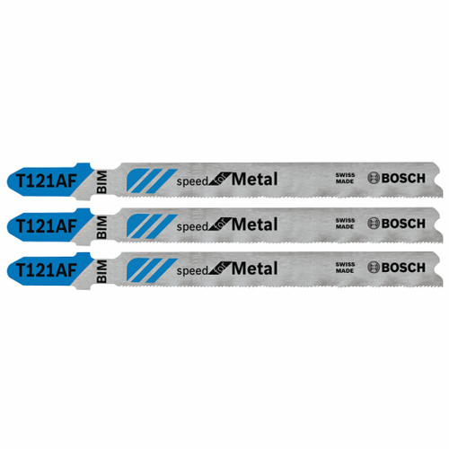 Bosch T121AF3 3 pc. 3-5/8 In. 21 TPI Speed for Metal T-Shank Jig Saw Blades
