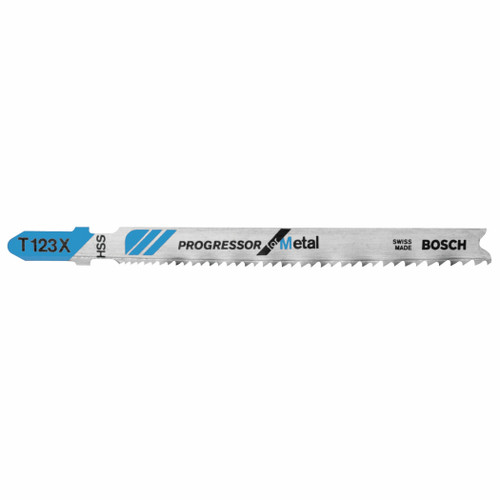 Bosch T123X100 100 pc. 4 In. 10-24P TPI Progressor for Metal T-Shank Jig Saw Blades
