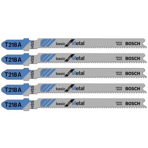 Bosch T218A 5 pc. 3-5/8 In. 17-24 TPI Basic for Metal T-Shank Jig Saw Blades