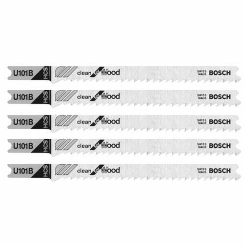 Bosch U101B3 3 pc. 3-5/8 In. 10 TPI Variable Pitch Clean for Wood U-shank Jig Saw Blades