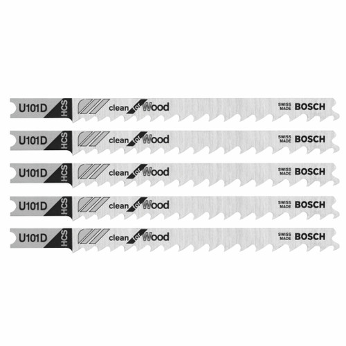 Bosch U101D3 3 pc. 4 In. 6 TPI Clean for Wood U-shank Jig Saw Blades