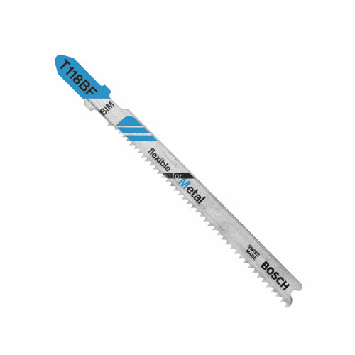 Bosch T118BF100 100 pc. 3-5/8 In. 11-14 TPI Flexible for Metal T-Shank Jig Saw Blades