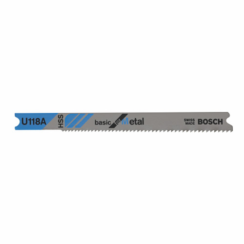 Bosch U118A 5 pc. 3-1/8 In. 17-24P TPI Basic for Metal U-shank Jig Saw Blades