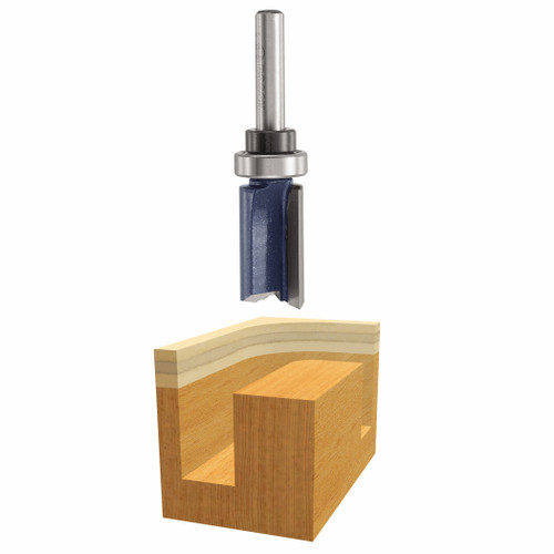 Bosch 85672M 1/2 In. x 1-1/4 In. Carbide Tipped 2-Flute Top Bearing Straight Trim Bit