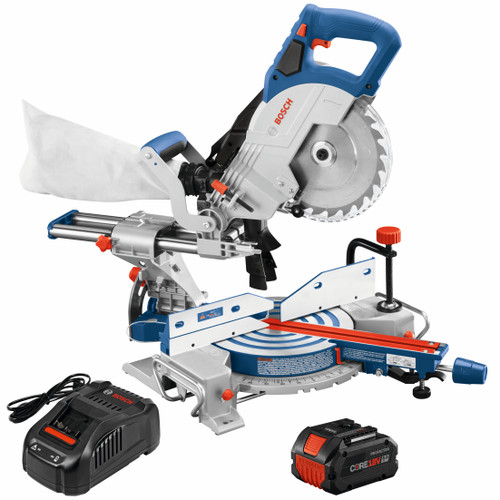 Bosch GCM18V-08N14 18V 8-1/2 In. Single-Bevel Slide Miter Saw Kit with (1) CORE18V 8 Ah High Power Battery