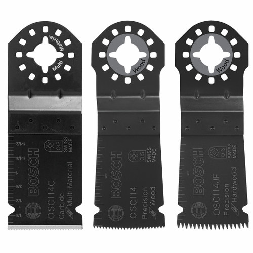 Bosch OSCS3VP Oscillating Multi-Tool Accessory Set 3 Pc. with Metal, Wood and Hardwood Blades