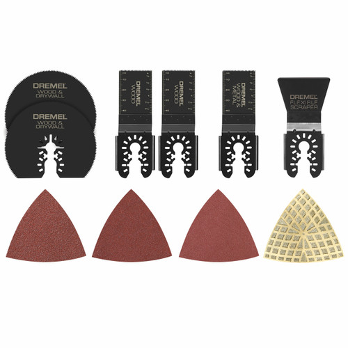 Dremel MM495U Multi-Max Oscillating Tool Universal Accessory Set for Wood Metal and Drywall (10-Accessories)