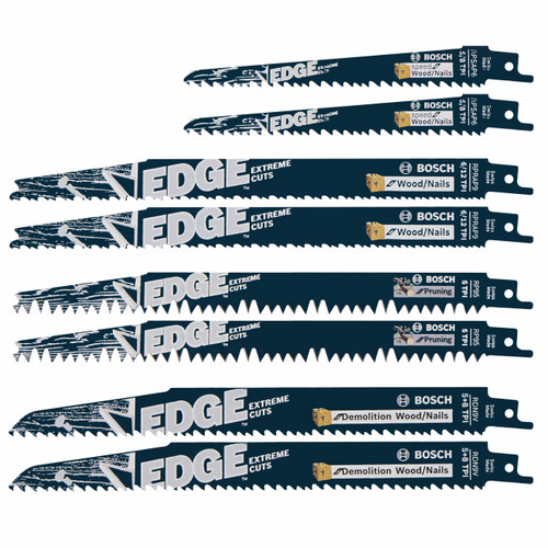 Bosch RPW008 8 pc. Edge Pro-Wood Reciprocating Saw Blade Set