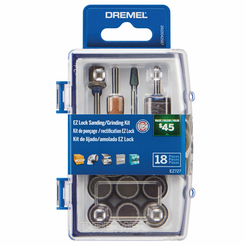 Dremel EZ727-01 18-Piece EZ Lock Sanding and Grinding Accessory Micro Kit