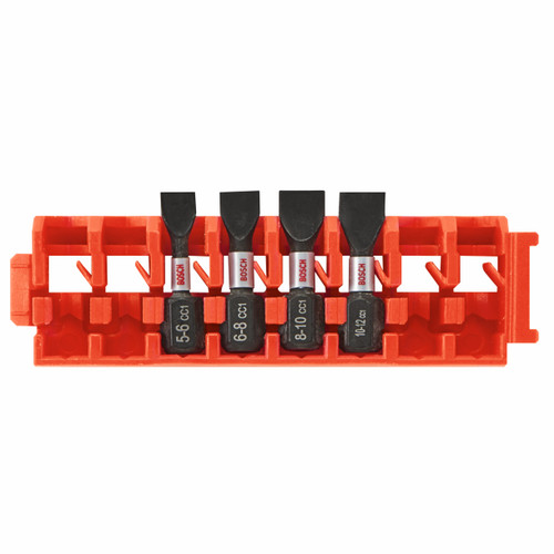 Bosch ITDSLV104C 4 pc. Driven 1 In. Impact Slotted Insert Bit Set with Clip for Custom Case System
