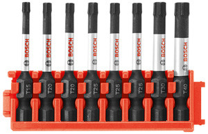 Bosch CCSTV208 8 pc. Impact Tough Torx 2 In. Power Bits with Clip for Custom Case System