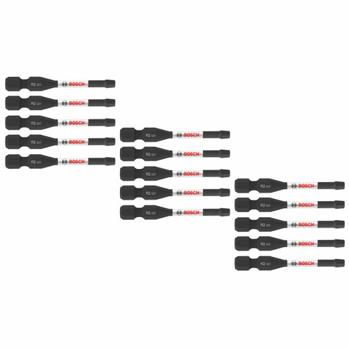Bosch ITDSQ2215 15 pc. Driven 2 In. Impact Square #2 Power Bits
