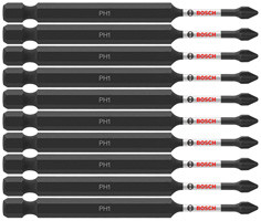 Bosch ITPH135B 10 pc. Impact Tough 3.5 In. Phillips #1 Power Bits (Bulk Pack)