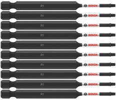 Bosch ITSQ135B 10 pc. Impact Tough 3.5 In. Square #1 Power Bits (Bulk Pack)