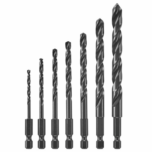 Bosch IMD5007 7-pc. Hex Shank Impact Tough Drill Bit Set, Black Oxide