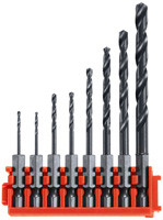 Bosch CCSDV08 8 pc. Impact Tough Black Oxide Drill Bits with Clip for Custom Case System