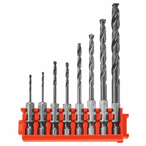 Bosch ITDDV08C 8 pc. Driven Impact Black Oxide Drill Bits with Clip for Custom Case System