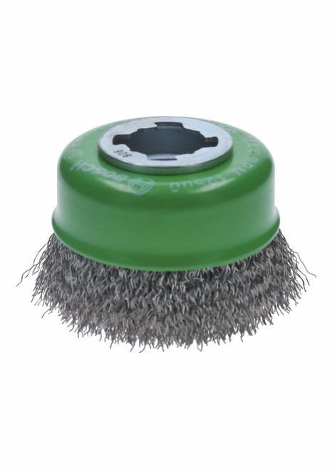 Bosch WBX319 3 In. Wheel Dia. X-LOCK Arbor Stainless Steel Crimped Wire Cup Brush
