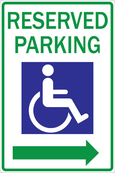 Zing 2343 Sign, Reserved Parking Handicap, HIP, 12x18