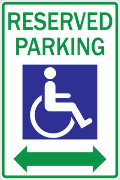 Zing 2345 Sign, Reserved Parking Handicap, HIP, 12x18