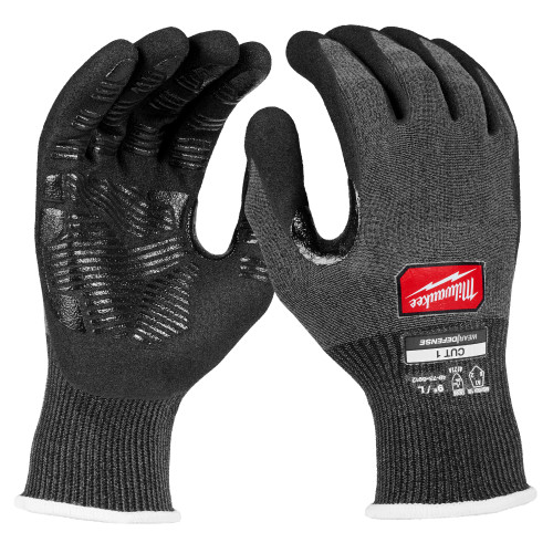 Milwaukee 48-73-6911E Cut Level 1 Nitrile Dipped Gloves w/ WEAR-DEFENSE Protection - M, 144 Pack