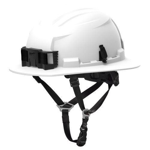 Milwaukee 48-73-1671C BOLT White Full Brim Safety Helmet w/ FR Chinstrap  Type 2, Class E - Custom Logo, 6 Pack