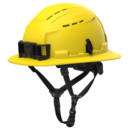 Milwaukee 48-73-1672C BOLT Yellow Full Brim Vented Safety Helmet w/ FR Chinstrap  Type 2, Class C - Custom Logo